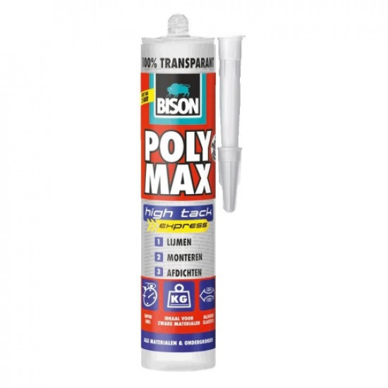 Κόλλα Σιλικόνη 300g POLYMAX HIGH TACK EXPRESS Διάφανη BISON