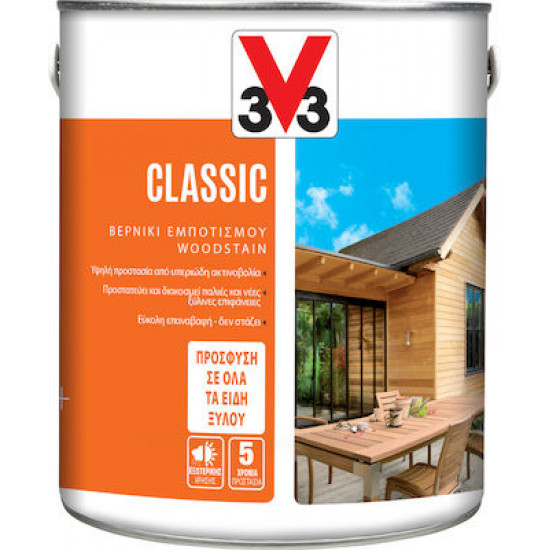Βερνίκι εμποτισμού V33 Lasure Classic Woodstain 0.75 L άχρωμο 