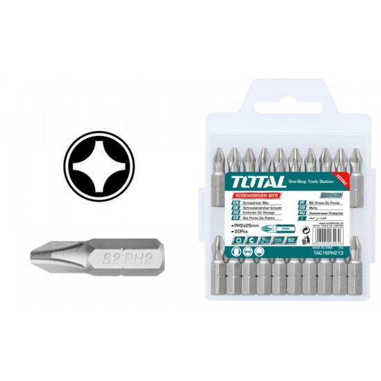 TOTAL ΜΥΤΕΣ ΣΤΑΥΡΟΥ ΜΑΓΝΗΤΙΚΕΣ PH2 25mm 20ΤΕΜ  TAC16PH213