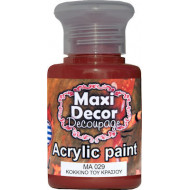 Ακρυλικό χρώμα ΜΑ029-ΚΟΚΚΙΝΟ ΚΡΑΣΙΟΥ 60 ml Maxi Decor
