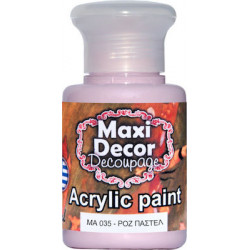 Ακρυλικό χρώμα ΜΑ035-ΡΟΖ ΠΑΣΤΕΛ 60 ml Maxi Decor