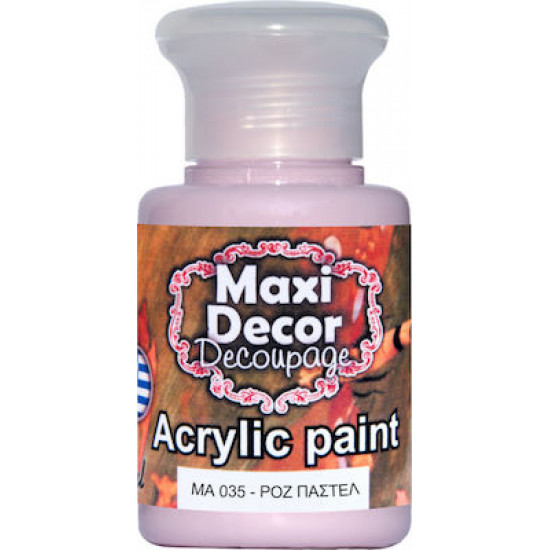 Ακρυλικό χρώμα ΜΑ035-ΡΟΖ ΠΑΣΤΕΛ 60 ml Maxi Decor