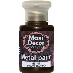 Ακρυλικό Μεταλλικό χρώμα ΜE144-ΜΑΟΝΙ ΣΚΟΥΡΟ 60ml Maxi Decor