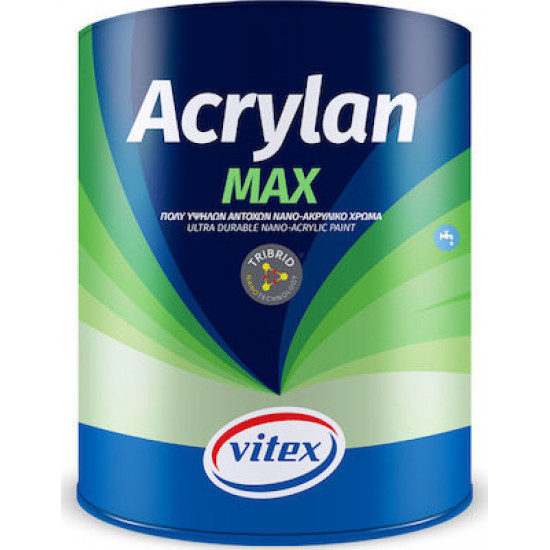 Vitex Acrylan Max Λευκό Ακρυλικο χρώμα Νανοτεχνολογίας 3Lt