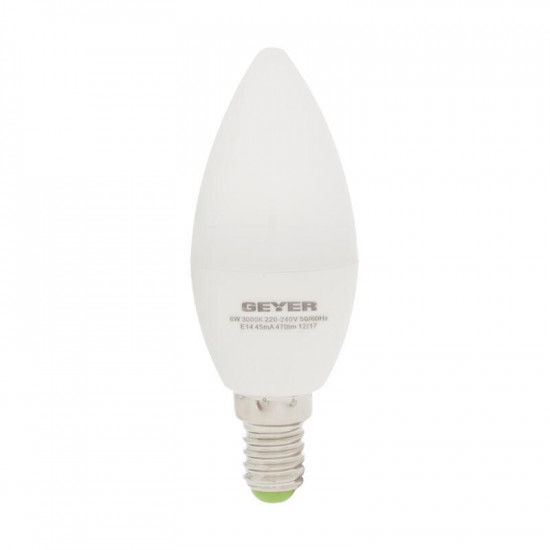 GEYER ΛΑΜΠΑ LED ΚΕΡΑΚΙ C37 E14 5W ΚΙΤΡΙΝΟ 470LM LCWE145E & LCWE146S 