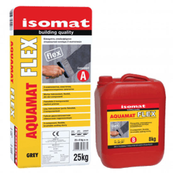 AQUAMAT-FLEX (A+B) 33kg Γκρι Επαλειφόμενο στεγανωτικό κονίαμα
