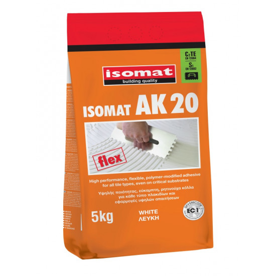 Isomat AK-20 ΚΟΛΛΑ ΠΛΑΚΙΔΙΩΝ C2TE S1 ΛΕΥΚΗ 5Kg