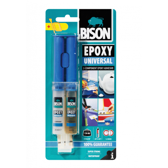 Epoxy Universal Διπλή σύριγγα 24 mlΓενικής χρήσεως εξαιρετικά δυνατή εποξειδική κόλλα δύο συστατικών