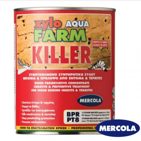XYLOFARM AQUA KILLER 750ML(συντηρητικό ξύλου για την εξάλειψη των εντόμων και τερμιτών που προσβάλουν τα ξύλα)
