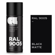 Σπρέι Βαφής Ακρυλικό Μαύρο Μάτ Ral9005 Premium Acrylic Νο304 400ml Cosmoslac