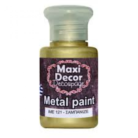 Ακρυλικό Μεταλλικό χρώμα ΜE121-Σαμπανιζέ 60ml Maxi Decor