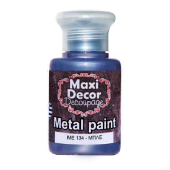 Ακρυλικό Μεταλλικό χρώμα ΜE134-Μπλέ 60ml Maxi Decor
