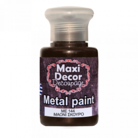 Ακρυλικό Μεταλλικό χρώμα ΜE144-Μαονί Σκούρο 60ml Maxi Decor