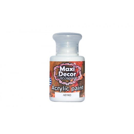Ακρυλικό χρώμα Λευκό 60ml Maxi Decor