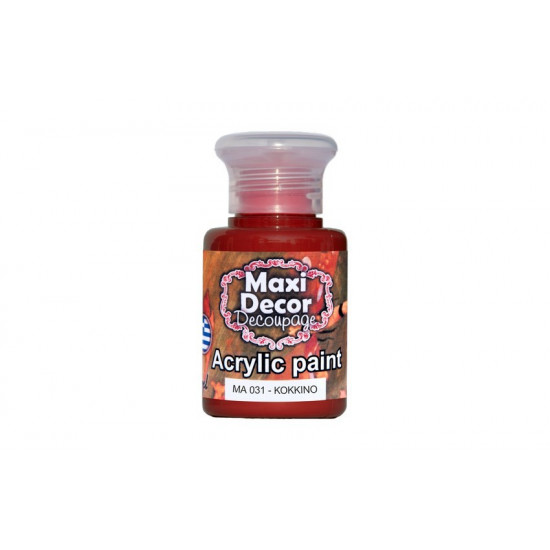 Ακρυλικό χρώμα ΜΑ031-Κόκκινο 60 ml Maxi Decor