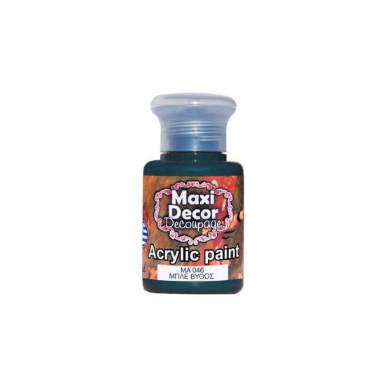 Ακρυλικό χρώμα ΜΑ046-Μπλε Βυθός 60 ml Maxi Decor