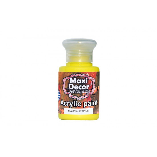 Ακρυλικό χρώμα ΜΑ055-Κίτρινο 60 ml Maxi Decor