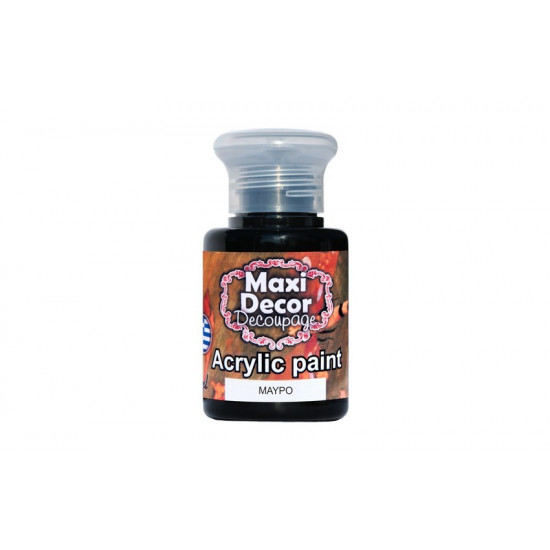 Ακρυλικό χρώμα Μαύρο 60ml Maxi Decor