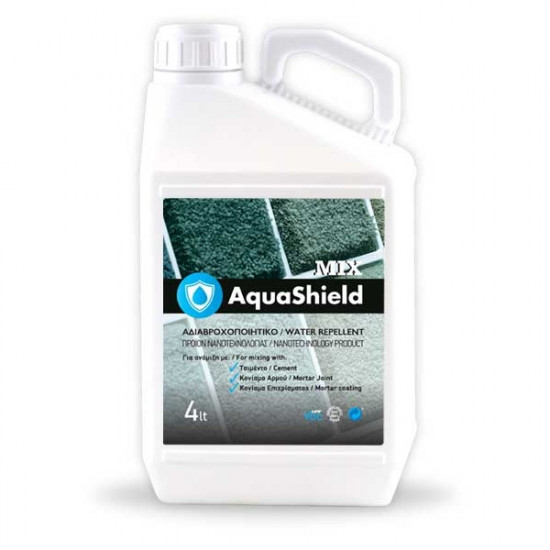 AquaShield Mix  Αδιαβροχοποιητικό βασισμένο στη νανοτεχνολογία  για ανάμιξη με τσιμέντο, κονίαμα αρμού, κονίαμα επιχρίσματος 4LT