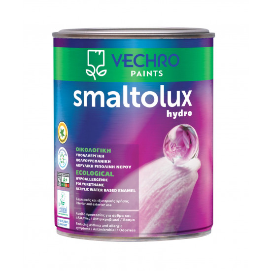 SMALTOLUX Hydro GLOSS 2,50LT ΛΕΥΚΟ (Οικολογικη υποαλλεργικη πολυουρεθανικη ακρυλικη ριπολινη νερου)